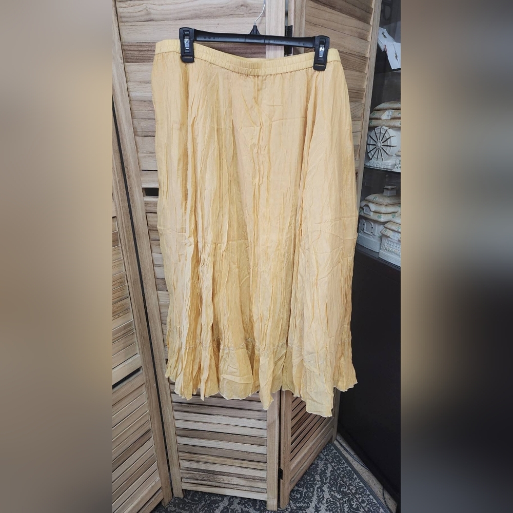 Coldwater Creek Cotton Silk Crinkle skirt NWOT 2X